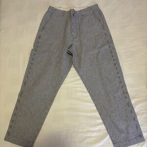 Uniqlo Navy and White Striped Pants